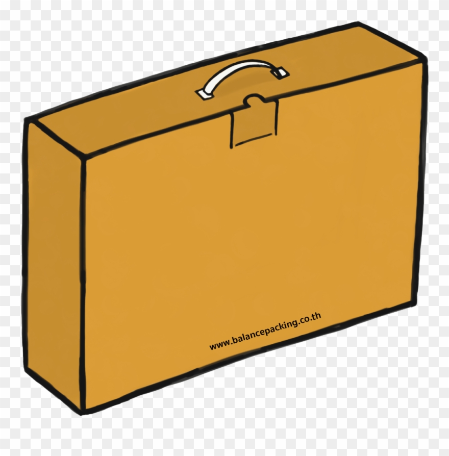 Briefcase Corrugated Box With Plastic Handle Clipart