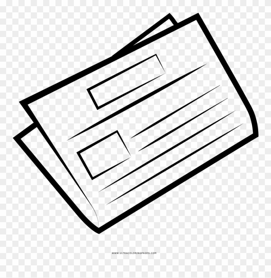 Newspaper Coloring Page - Newspaper Drawing Png Clipart