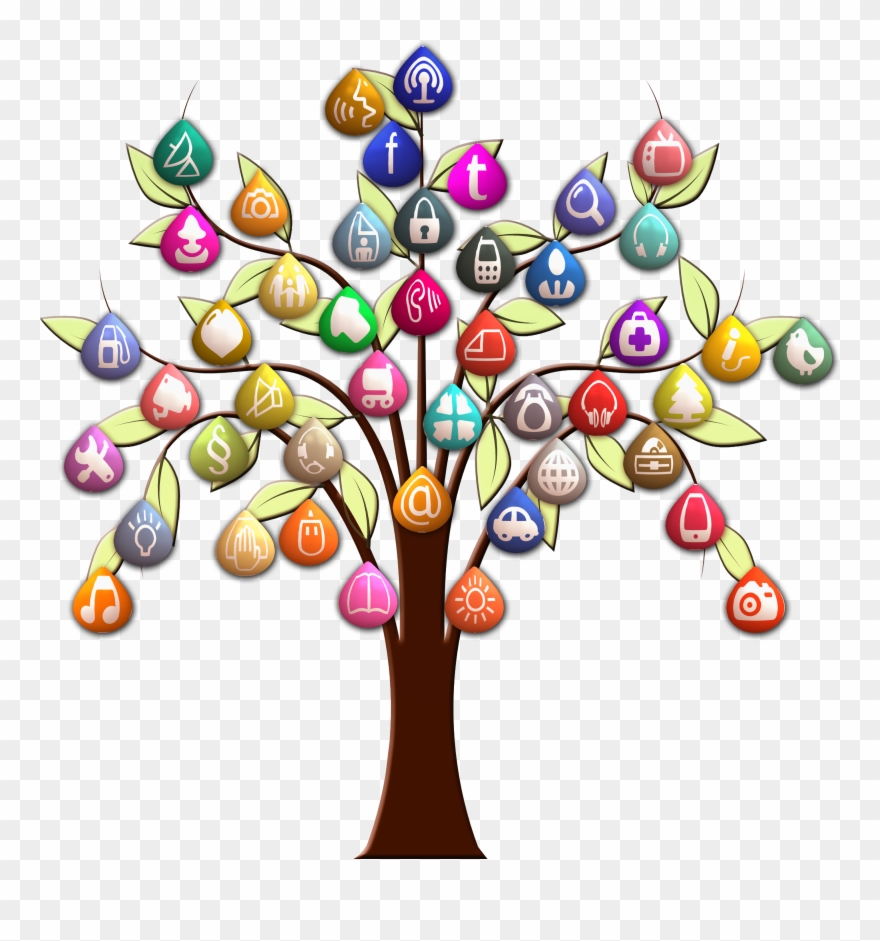 Social Media Icon Tree Png - Email Marketing Redes Sociales Png Clipart