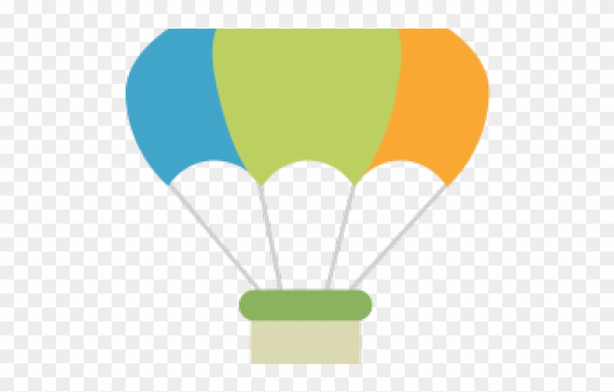 Parachute Clipart Newspaper - Hot Air Balloon Flat Png Transparent Png