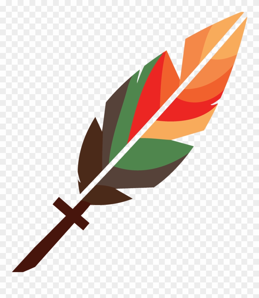 Quill Strokes - Cross Feather Logo Clipart