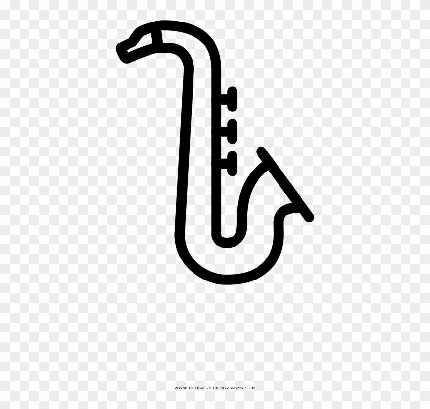Saxophone Coloring Page Clipart