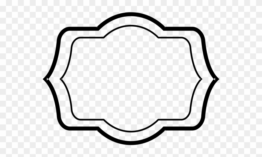 Plaque Rubber Stamp - Line Art Clipart