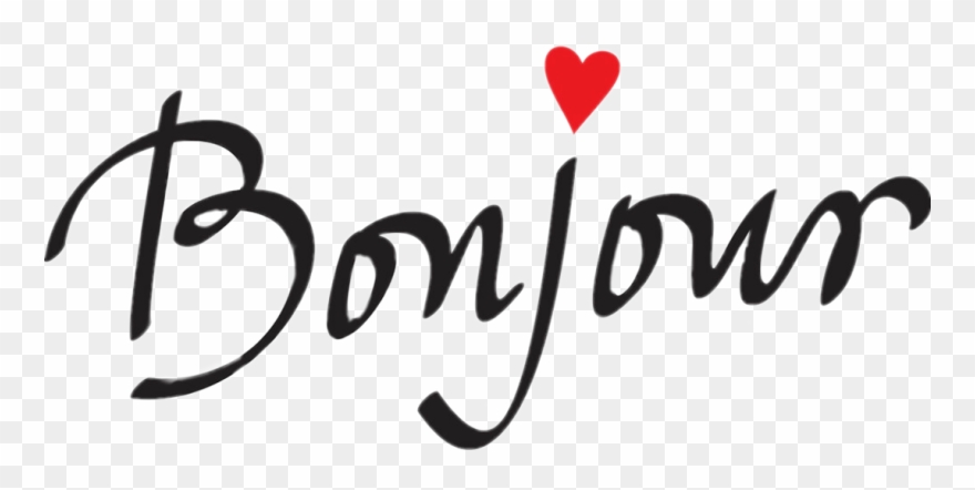 Bonjour Sticker - Calligraphy Clipart