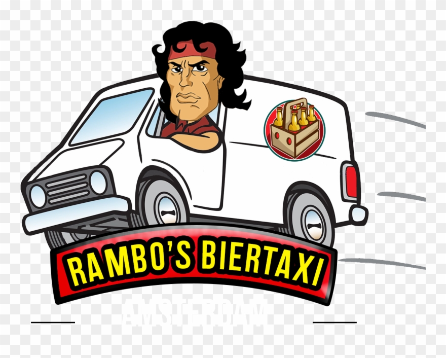 Rambo's Biertaxi Amsterdam - Man In A Van Cartoon Clipart