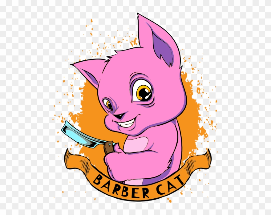 Barber Cat - Cartoon Clipart