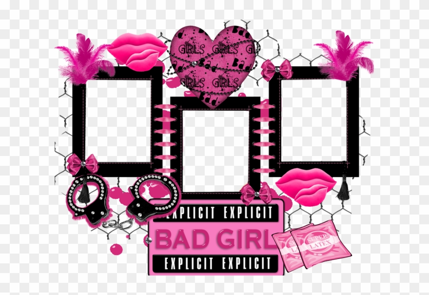 Pink Bad Girl Frame - Png Girl Photo Frame Clipart