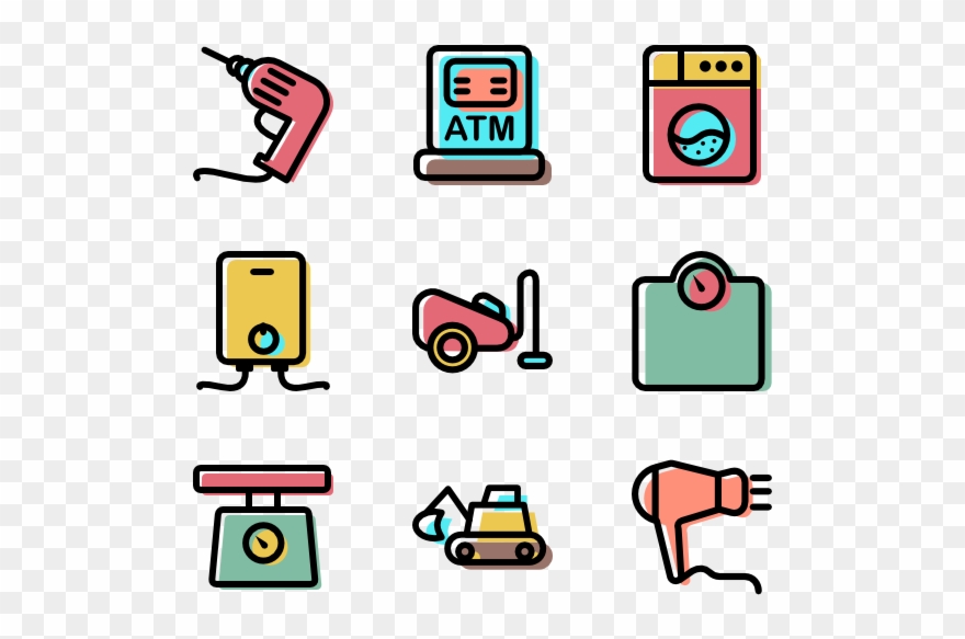 Machine Set - Flat Line Icon Change Password Clipart