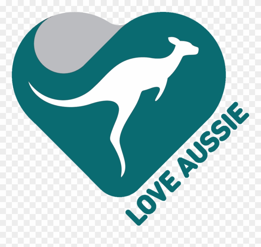 Love Aussie Logo Master Aqua - Kangaroo Clipart