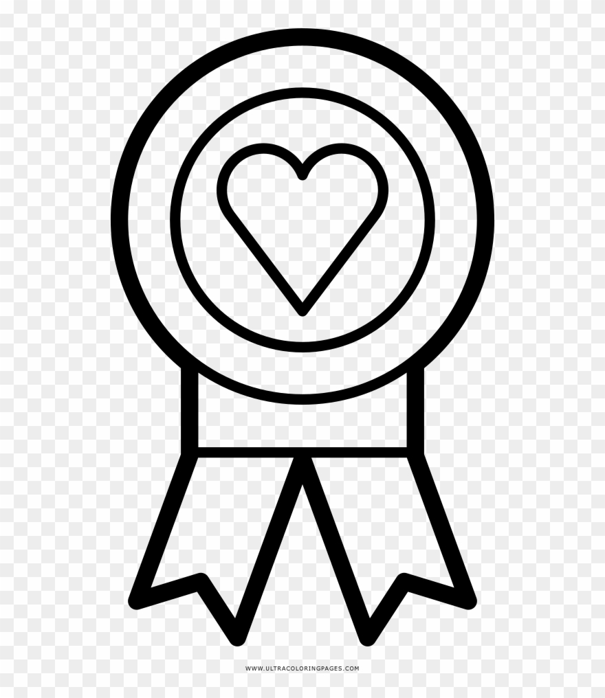 Award Ribbon Coloring Page - Excellence Icon Clipart