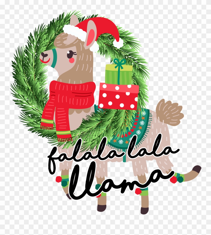 Christmas Printed Transfers 2017 - Transparent Christmas Llama Clipart - Png Download