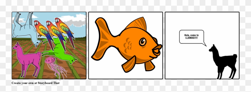 Llama - Goldfish Clipart