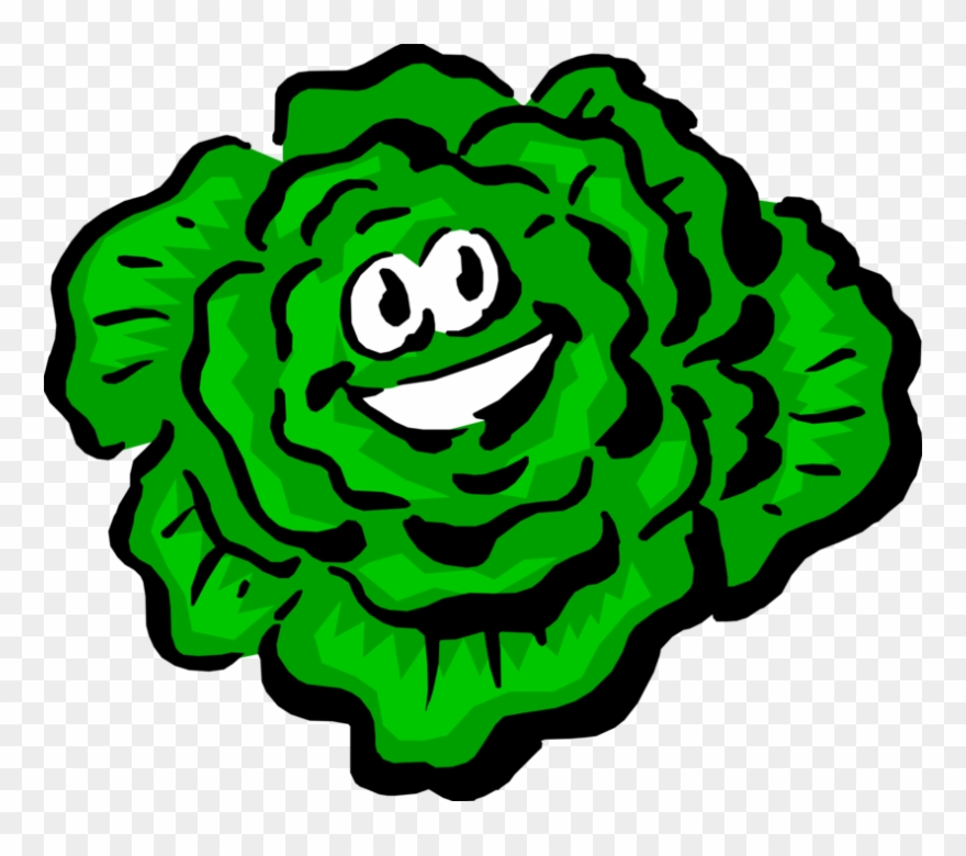 Vector Illustration Of Anthropomorphic Edible Leafy - Alface Desenho Png Clipart