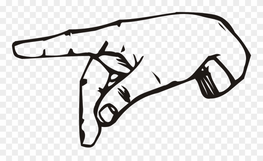 Sign Language Hand - P In Sign Language Drawing Clipart