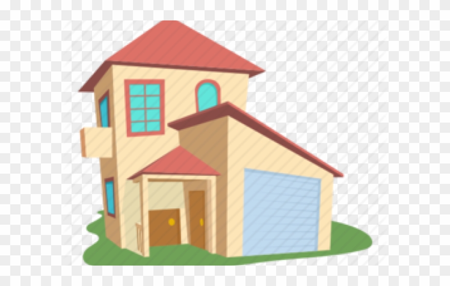Villa Clipart Pucca House - Modern House Cartoon - Png Download