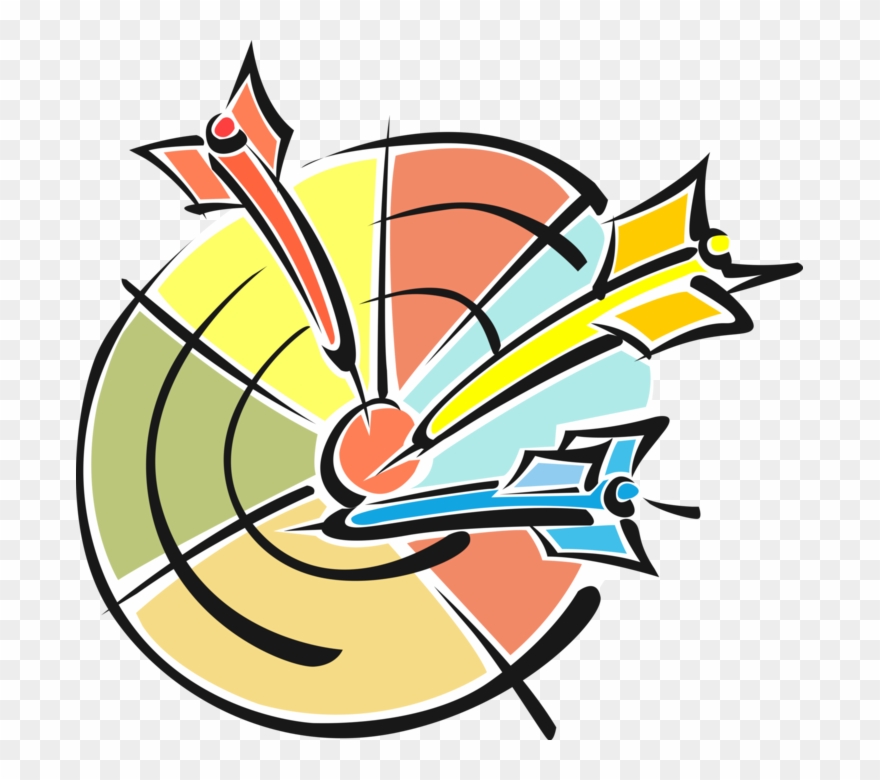 Jpg Black And White Download Dart Vector Clip Art - Dartscheibe Mit Pfeil Clipart - Png Download