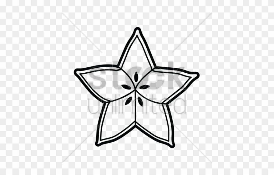 Star Fruit Clipart Chinese Star - Line Art - Png Download