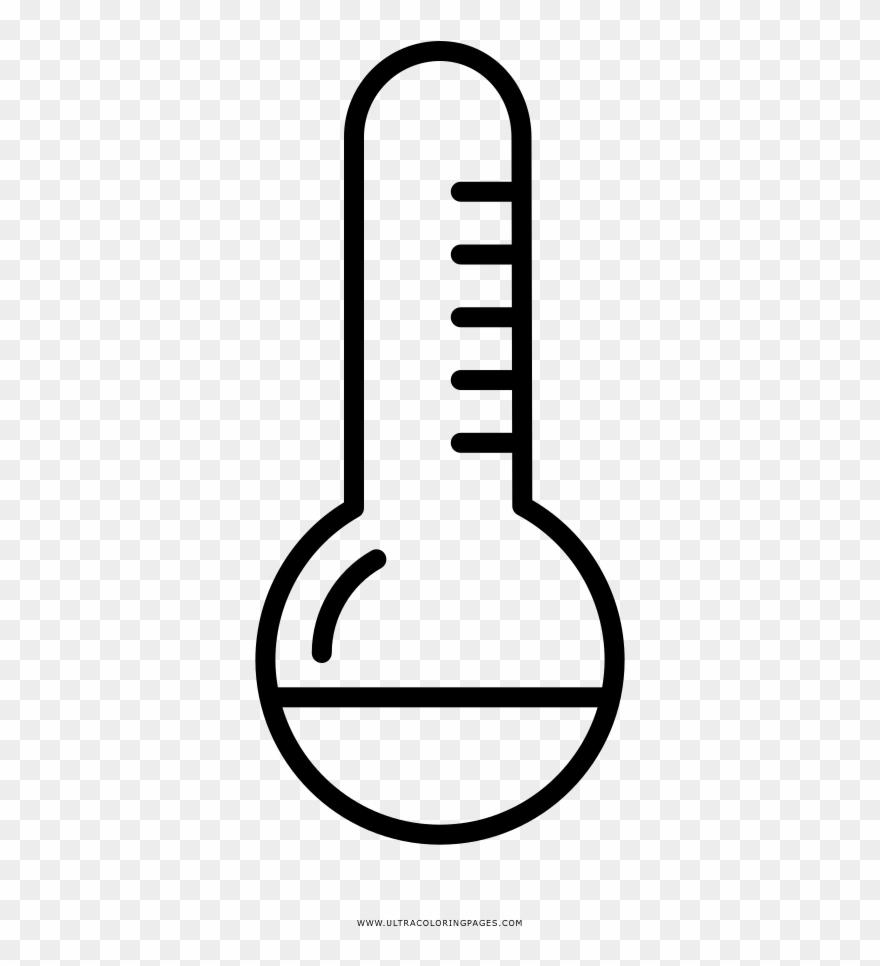 Thermometer Coloring Page - Line Art Clipart