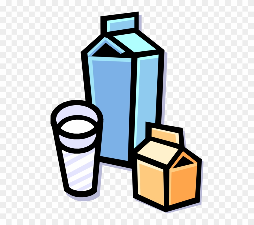Vector Illustration Of Dairy Products, Milk, Cream - Dairy Products Vector Png Clipart