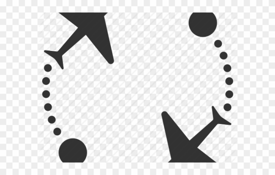 Flight Clipart Plane Route - Black And White Ferris Wheel Clipart - Png Download