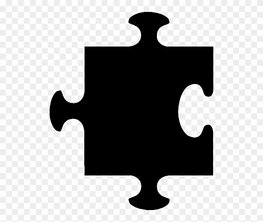 Front Image - - Black Puzzle Piece Transparent Background Clipart