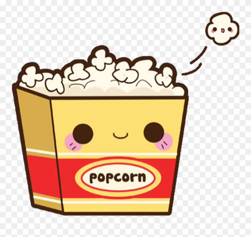 Cute Sticker - Kawaii Popcorn Clipart