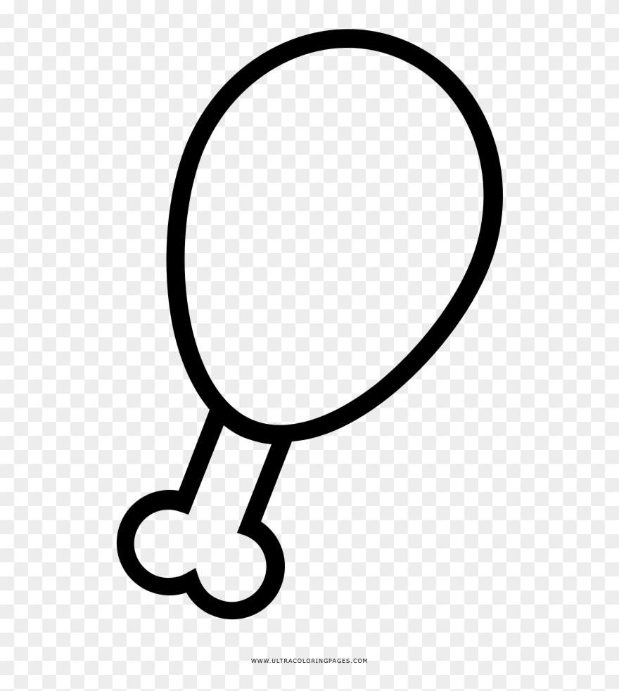 Chicken Leg Coloring Page - Line Art Clipart
