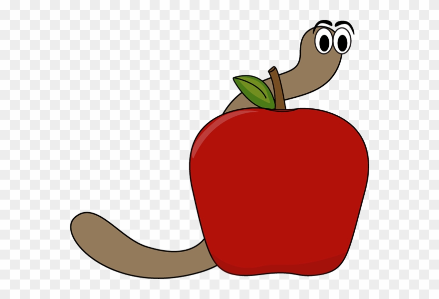 Clipart Of Apple, April And Worm - Png Download