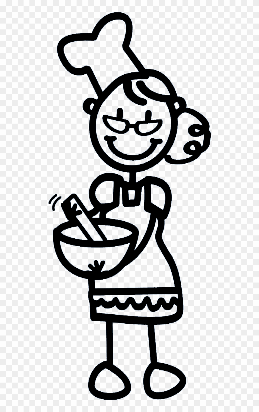 Grandmother Cooking - Mormor Bakar Clipart