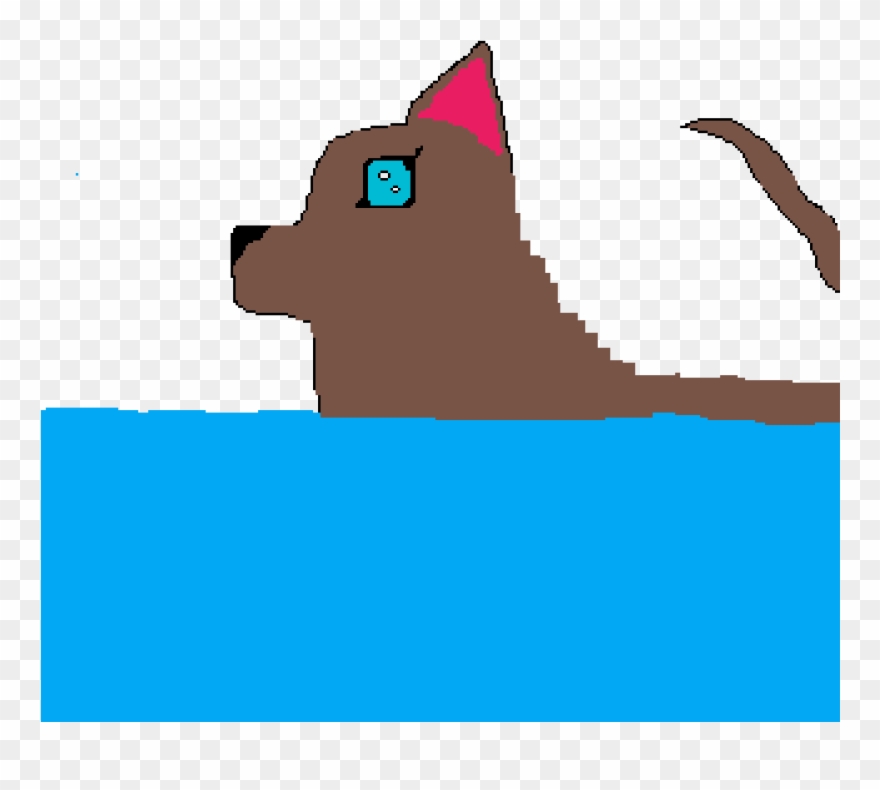 Dog Swimming - Cat Yawns Clipart