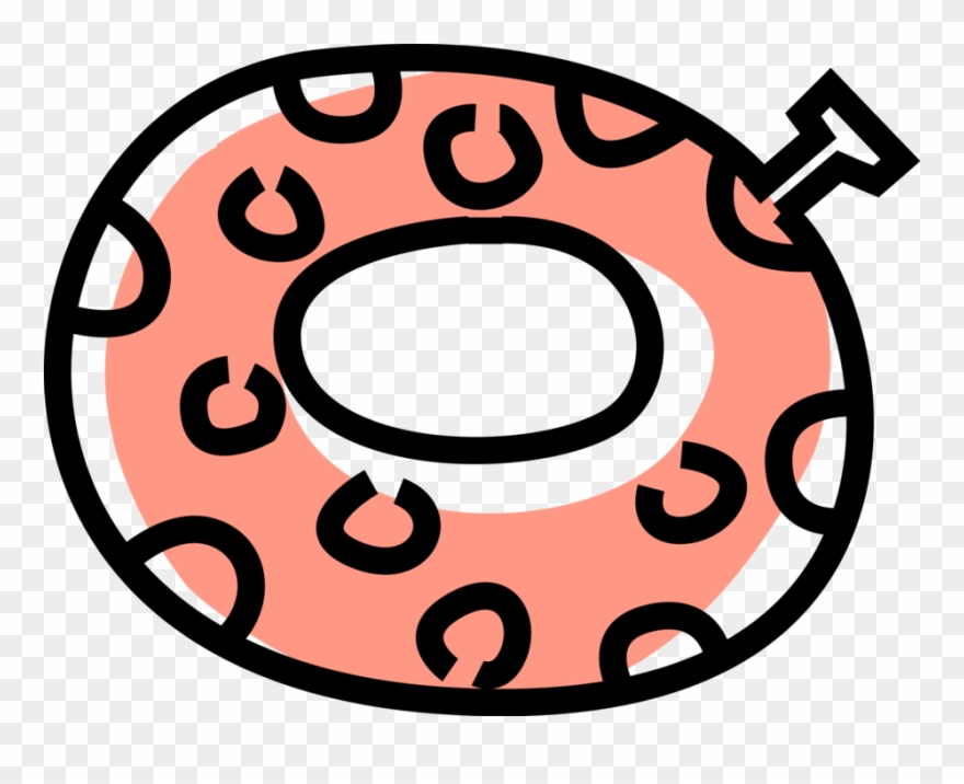 Vector Illustration Of Inflatable Donut Swimming Pool - Circle Clipart