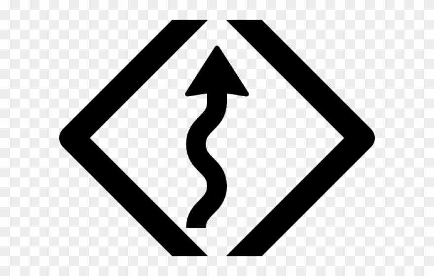 Curve Clipart Road Sign - Sign - Png Download
