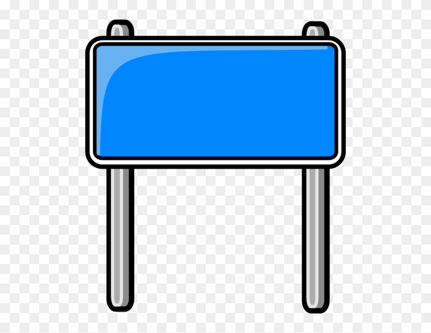 Highway Sign Blue - Blank Road Signs Clip Art - Png Download