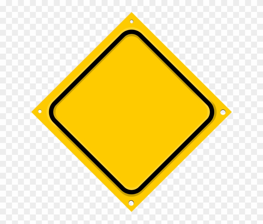 Road Sign Diagonal Blank - Blank Yellow Road Sign Png Clipart
