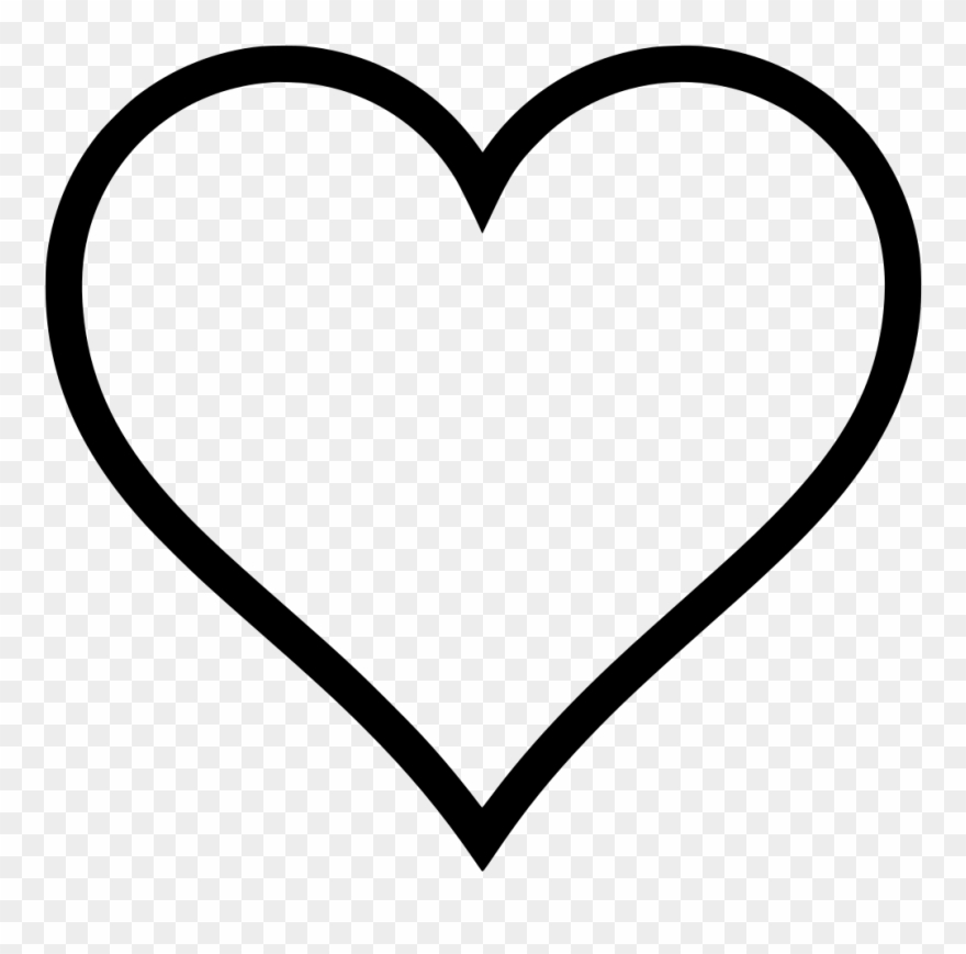 Download Png - Black Heart Outline Clipart