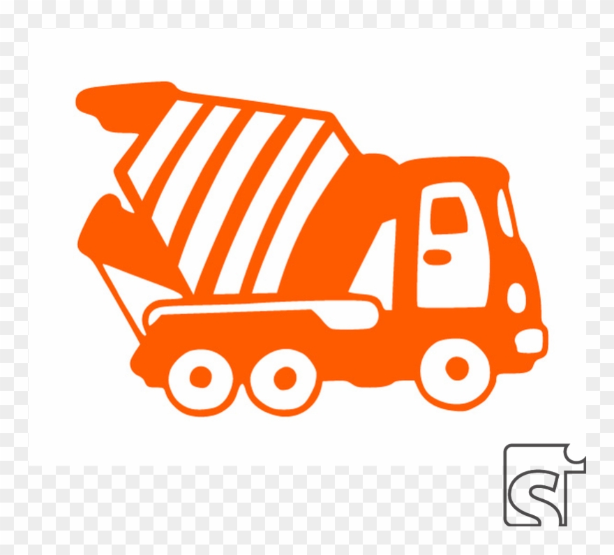 Betonmischer, Orange, Velours-motiv Clipart