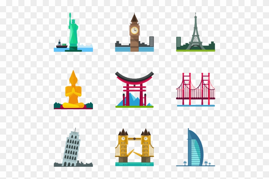 Landmarks - World Landmark Icon Png Clipart