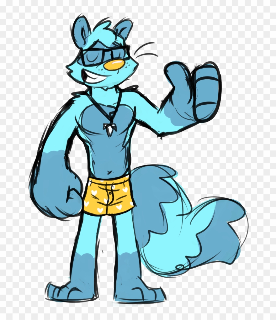 Pantsless Raccoon Dude - Cartoon Clipart