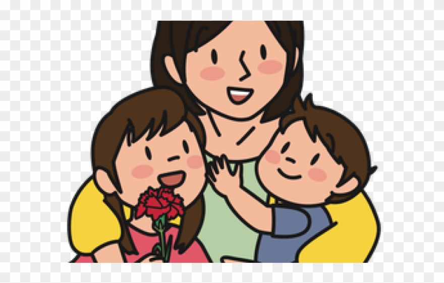 Sad Clipart Mum - Ibu Dan Anak Kartun - Png Download