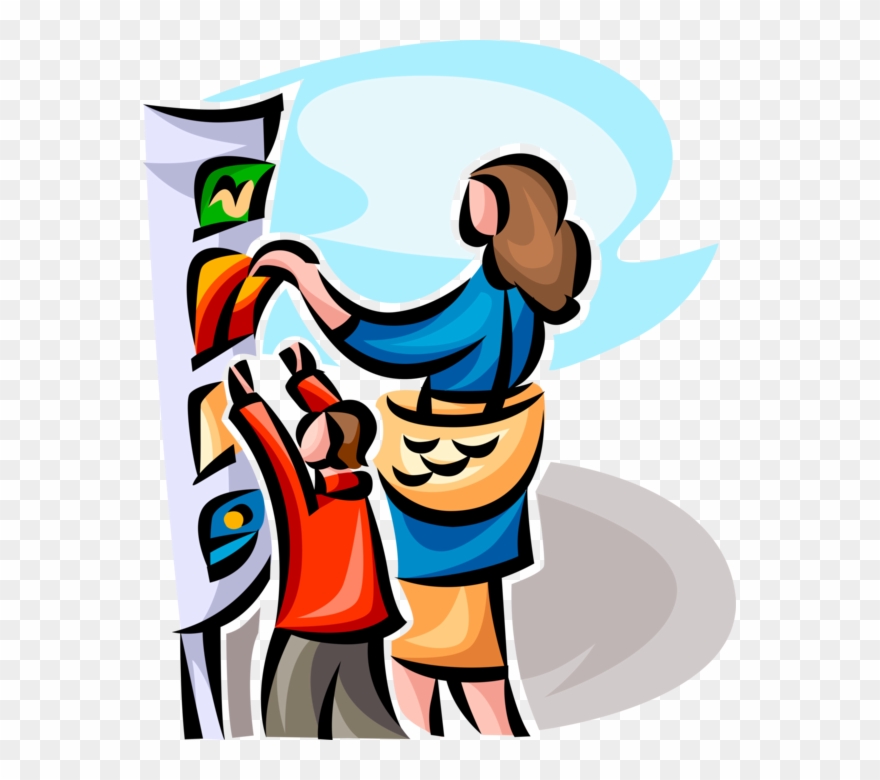 Mother With Child Buys Clipart