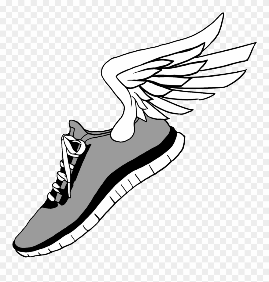 Running Shoes Clip Art - Running Shoes With Wings - Png Download