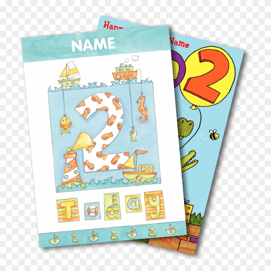 2nd Birthday Cards - Cartoon Clipart