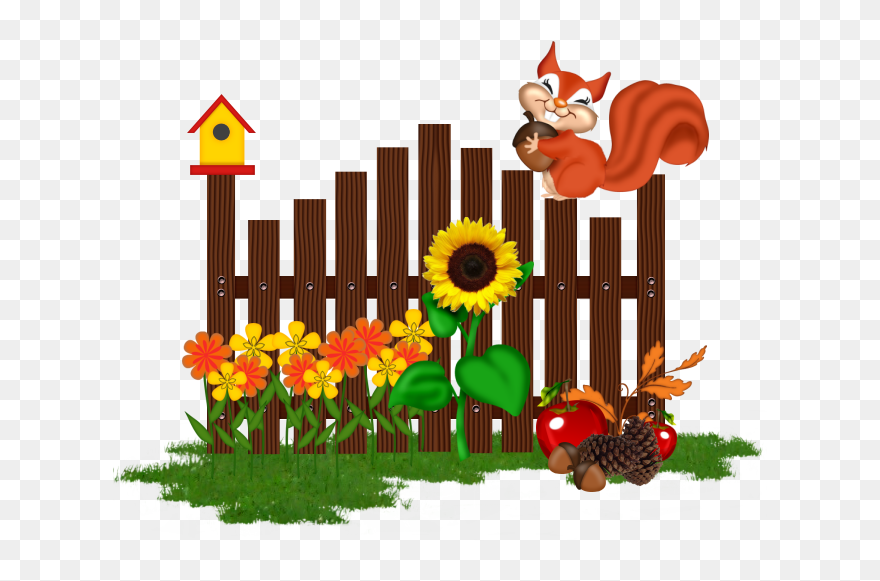 Garden Fence Cartoon Clipart