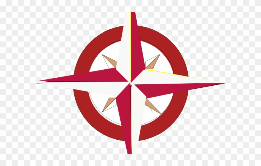 Compass Clipart Red - Dibujos De La Rosa De Los Vientos Para Colorear - Png Download