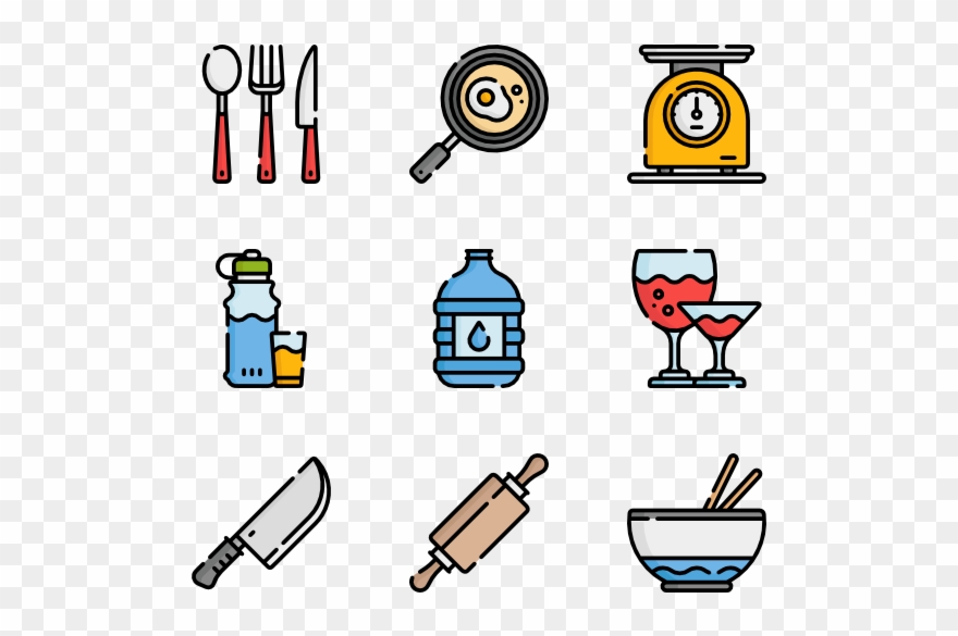 Kitchen Tools - Kawaii Icon Family Clipart