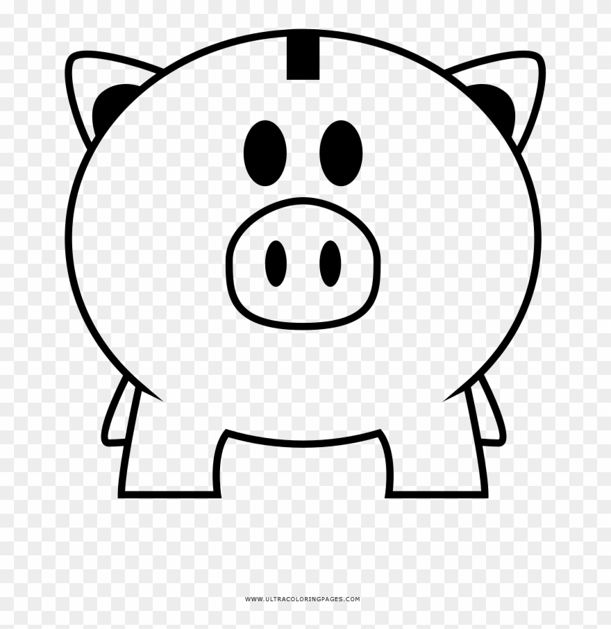 Piggy Bank Coloring Page - Vector Graphics Clipart