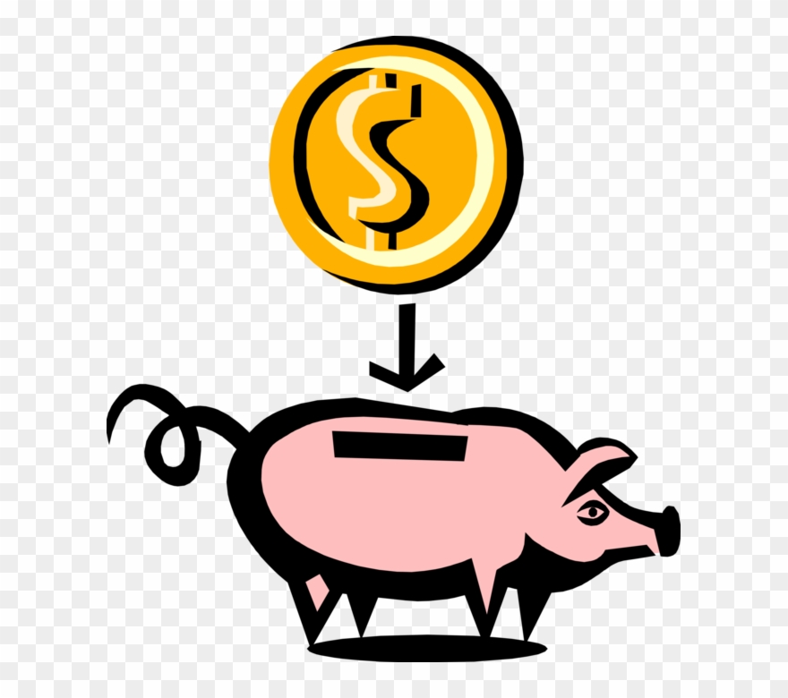 Vector Illustration Of Piggy Bank Money Coin Container - Pig Clip Art - Png Download