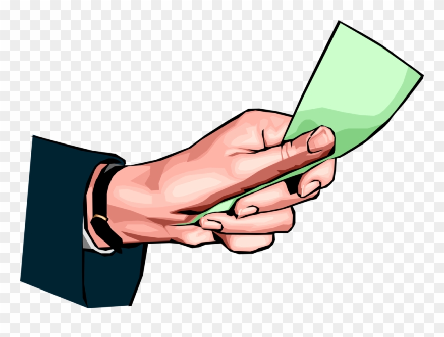 Vector Illustration Of Hand Holding Cash Currency Money - Рука С Деньгами Png Clipart