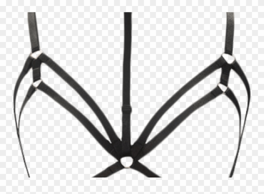 2018 Bra Bondage Harness Layered Body Jewelry In Black - Bondage Png Clipart