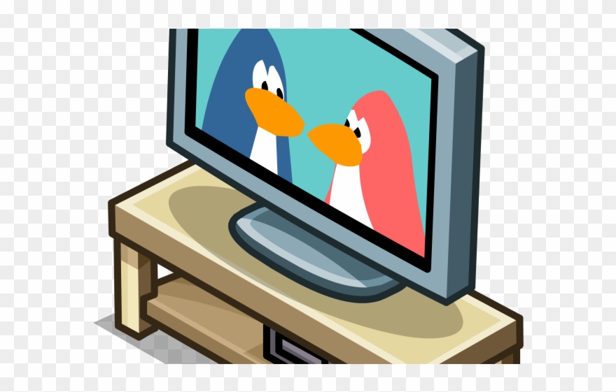 Table Clipart Tv Cabinet - Tv Stand Cartoon - Png Download